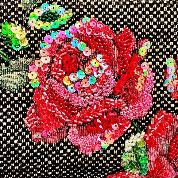 Think Bee! Embroidered-Embellished Rose Tapestry Bag - Picture 9 of 11